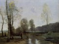Canal in Picardi Jean Baptiste Camille Corot brook